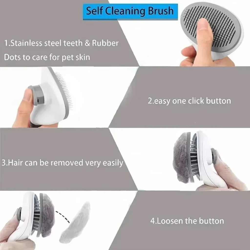 FurErase™ One-Click Self-Cleaning Grooming Brush
